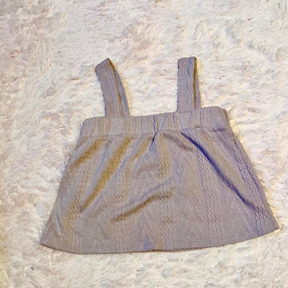 Cable Knit Square Neck Coquette Twee Lolita Ballet Core Dreamy Kawaii Crop Top
